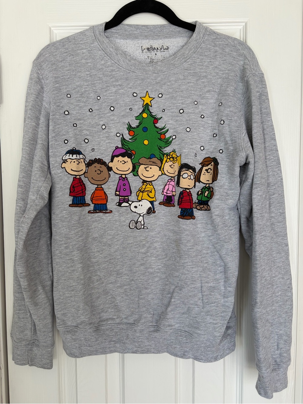 Gray Peanuts Holiday Crewneck Sweatshirt